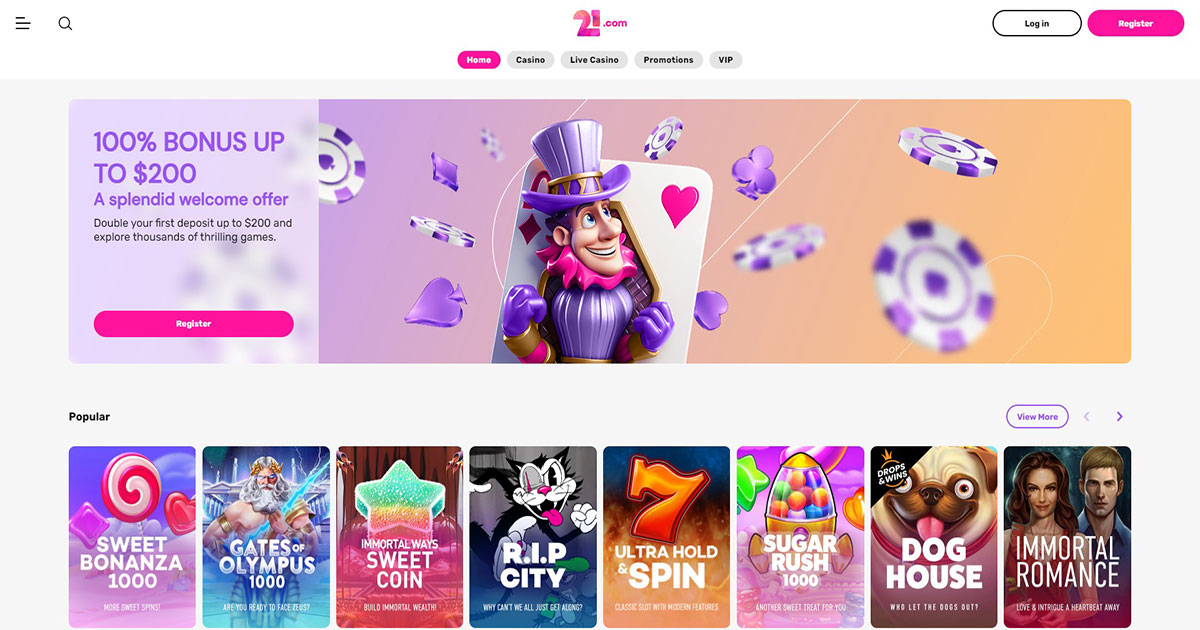 21com, 21com casino, bonus