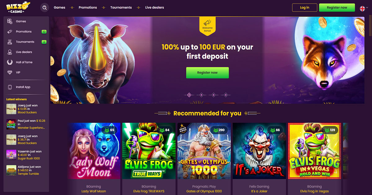 bizzo casino, online casino, first deposit