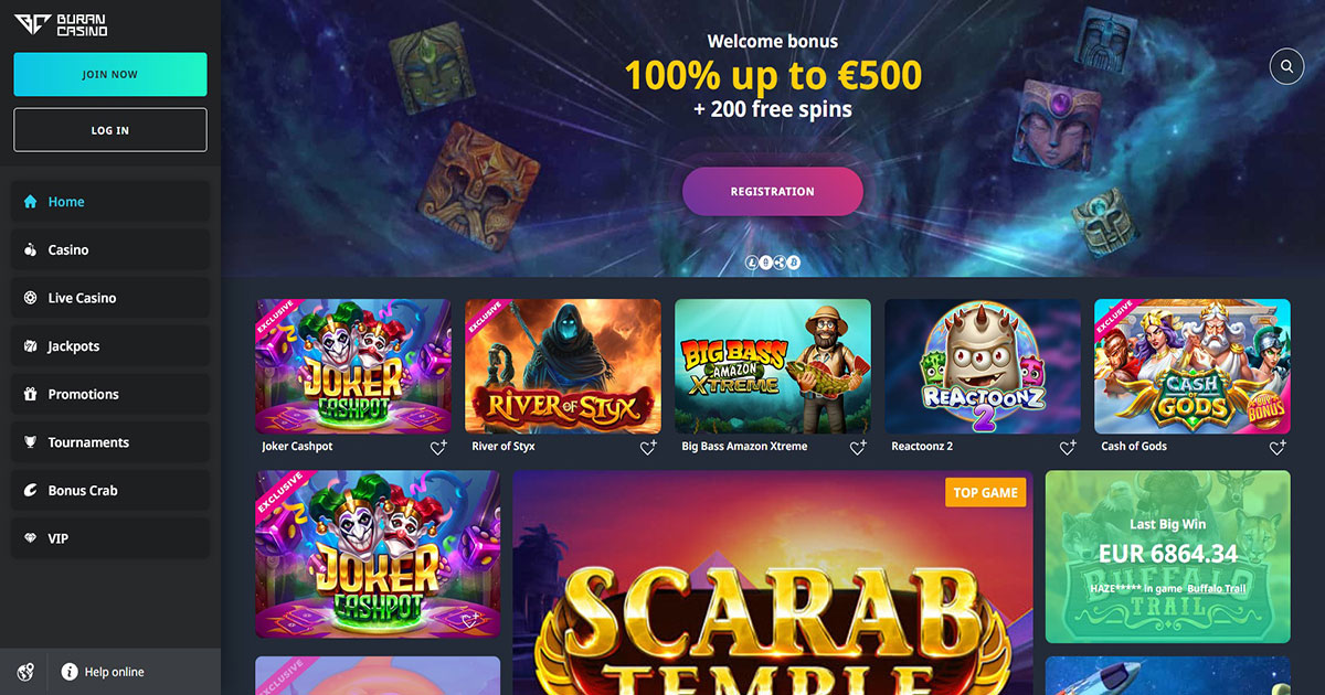 Buran Casino, online casino, welcome bonus