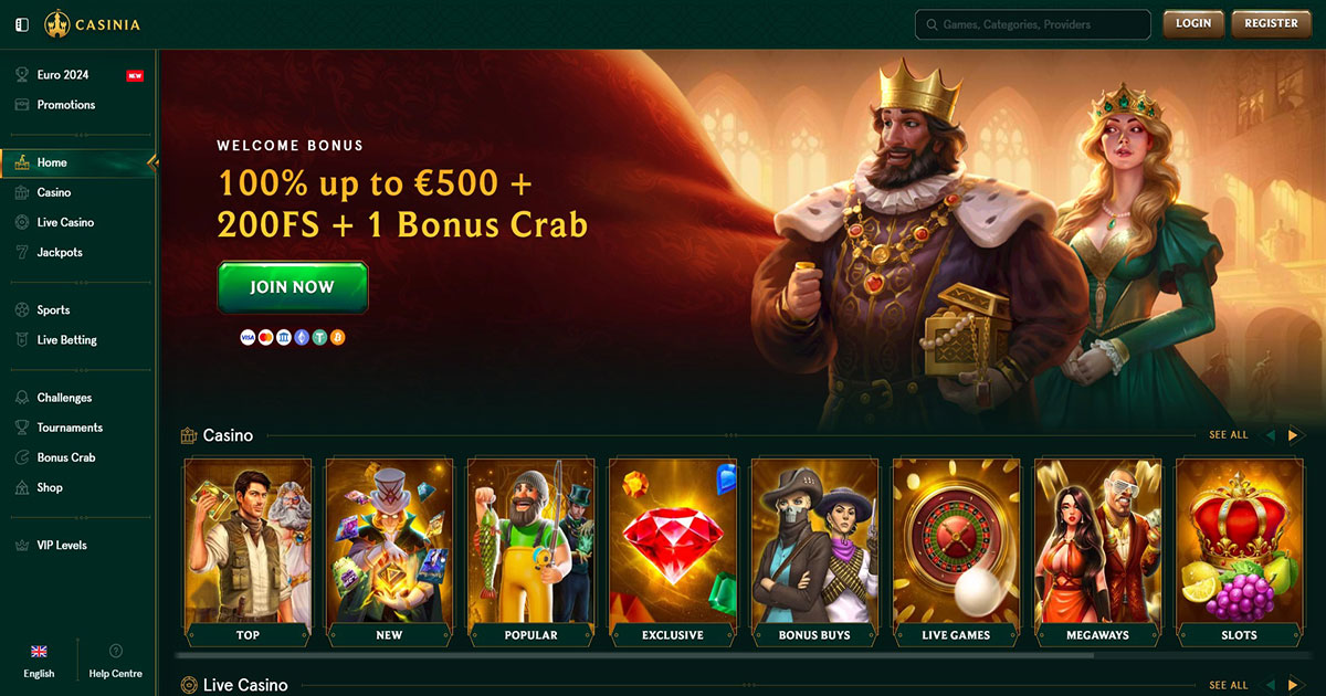 Casinia Casino, online casino, welcome bonus