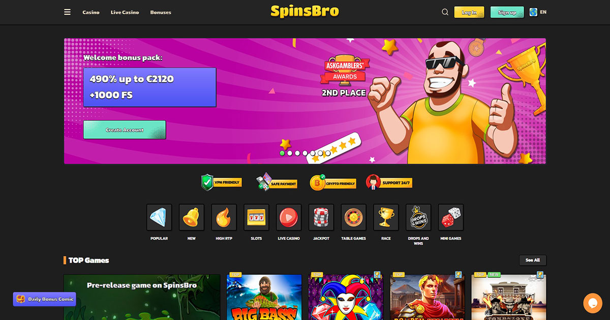 spinsbro casino, welcome bonus