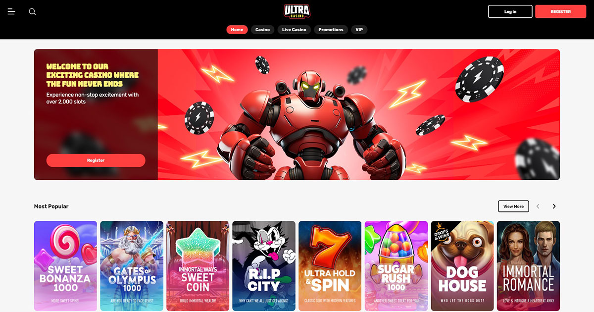 welcome, ultra casino, online casino