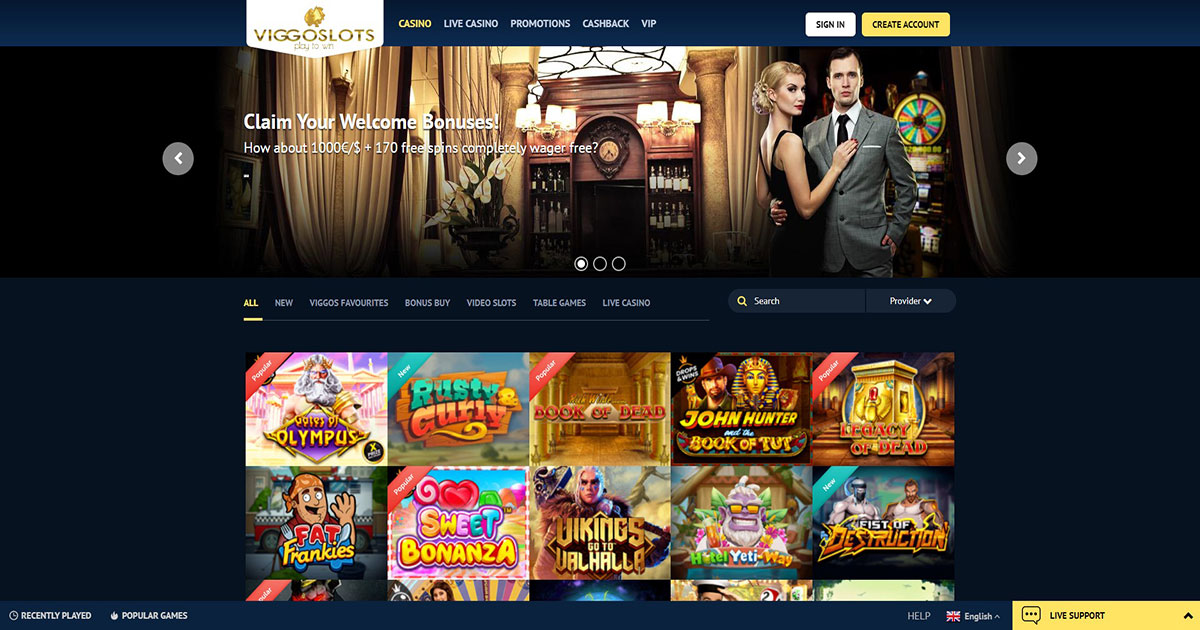 ViggoSlots Casino, online casino, welcome bonuses